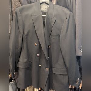 Men's Double-Breasted Black Blazer